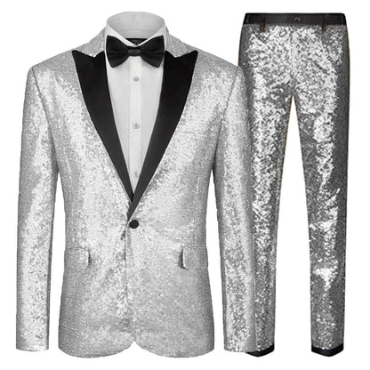 Silver Grey Shiny Suit 
