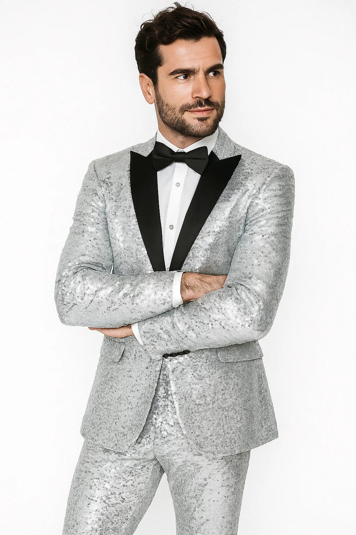 Silver Grey Shiny Suit 