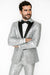 Sequin Suit - Silver Grey Shiny Suit Perfect for Stage or Prom Fancy Pattern Glitter Fabric