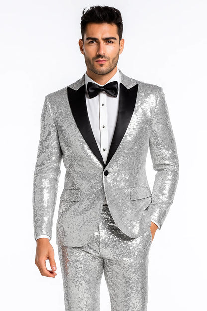 Silver Grey Shiny Suit 