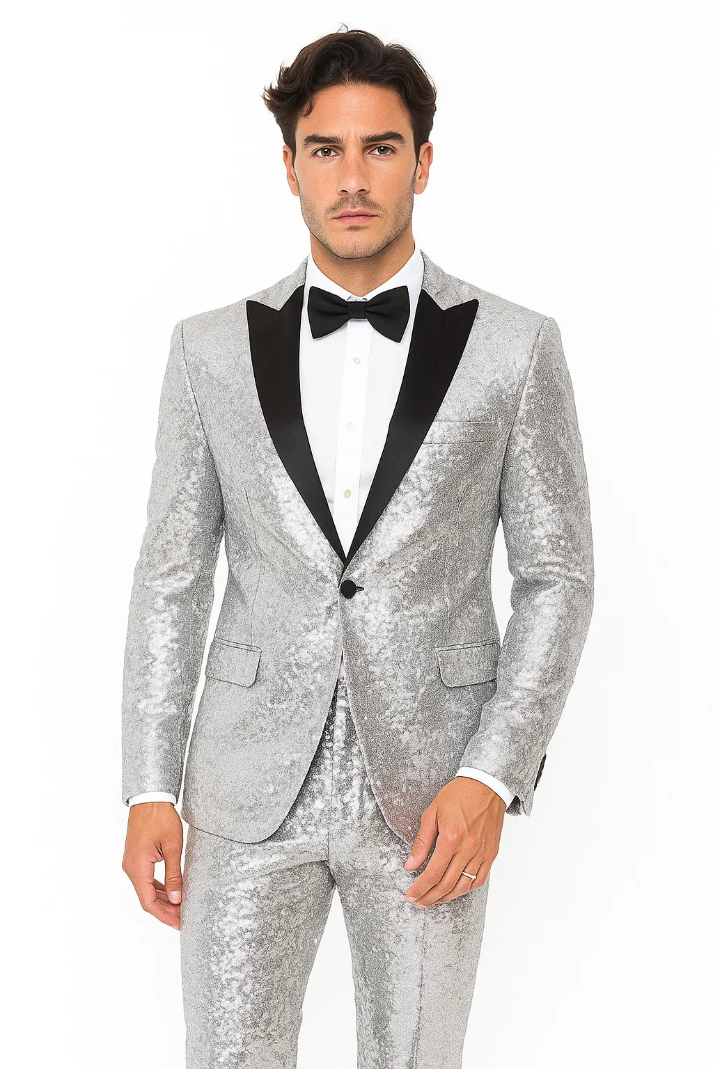 Silver Grey Shiny Suit 
