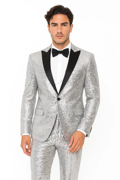Silver Grey Shiny Suit 