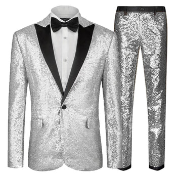 Silver Grey Shiny Suit 