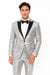 Sequin Suit - Silver Grey Shiny Suit Perfect for Stage or Prom Fancy Pattern Glitter Fabric