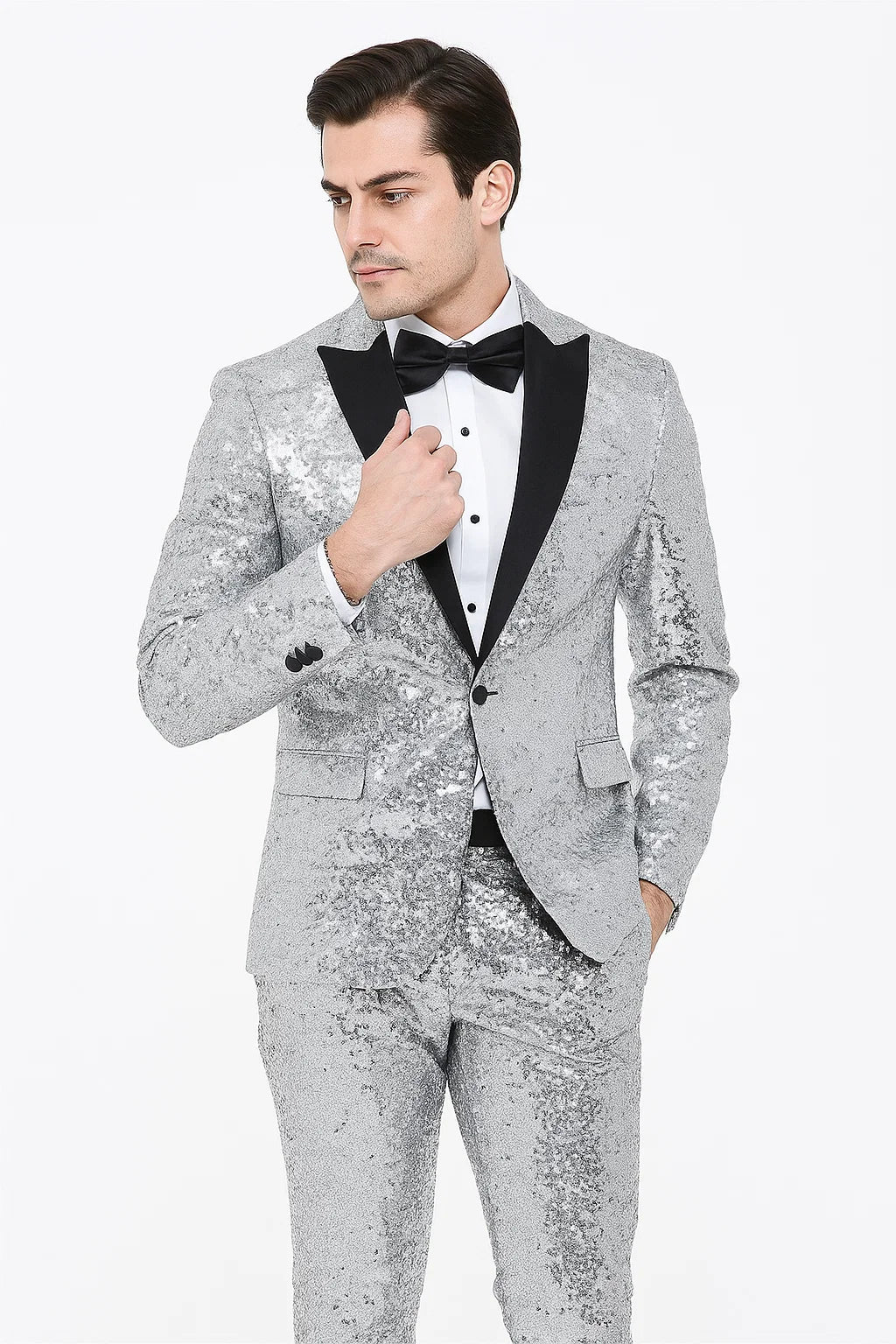 Silver Grey Shiny Suit 