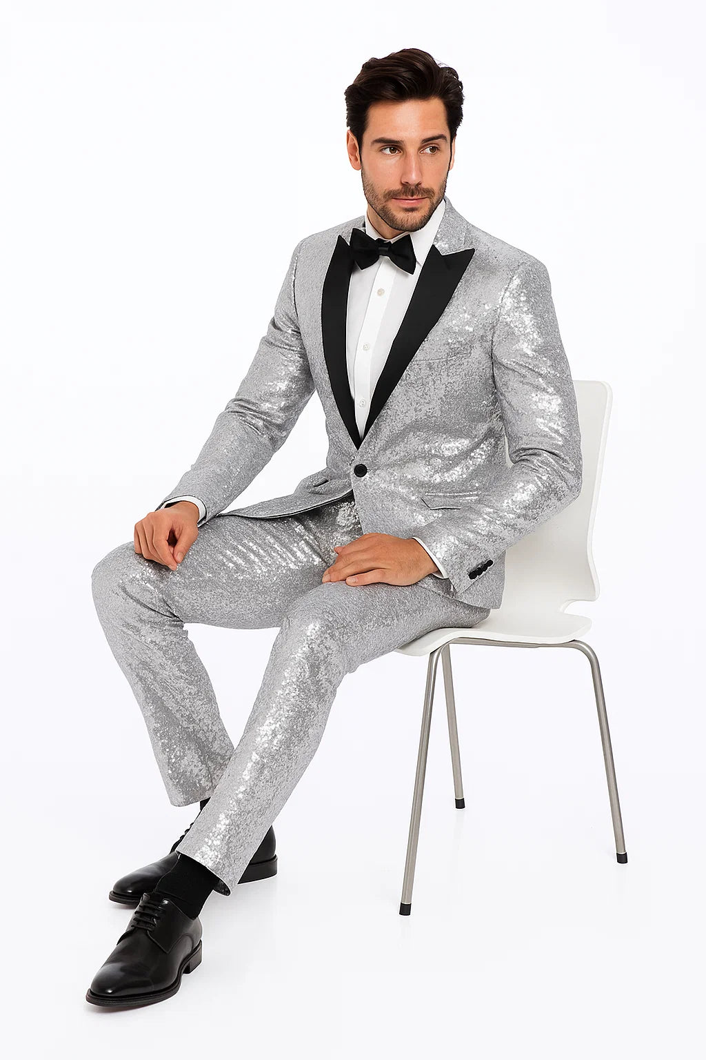 Silver Grey Shiny Suit 