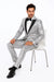 Sequin Suit - Silver Grey Shiny Suit Perfect for Stage or Prom Fancy Pattern Glitter Fabric