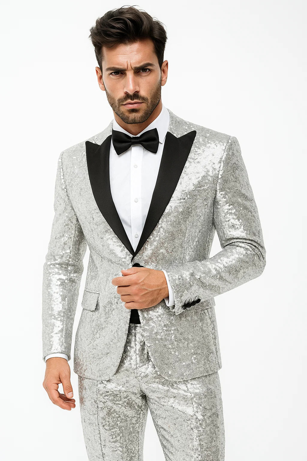 Silver Grey Shiny Suit 