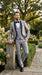 Men’s Silver Shiny Tuxedo 3 Piece Suit with Black Shawl Lapel | Formal Wedding Prom Suit Set Sharkskin Fabric Slim Fit