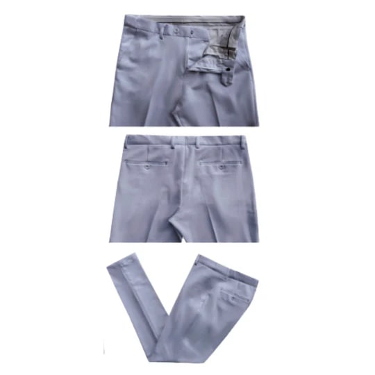 Mens Cotton Stretch Fashion Silver Suit - Image 2