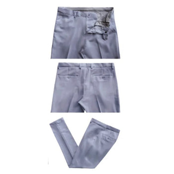 Mens Cotton Stretch Fashion Silver Suit - Image 2