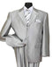 Three Button Suit - Classic Fit Pleated Pants - Mens Classic Fit 3 Button Shiny Sharkskin Silver Grey Suit