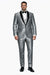 Silver Shiny Tuxedo Vested Suit - Sateen Sharkskin Fabric Groom Suit