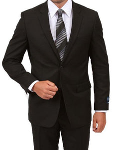 Designer Affordable Inexpensive Men's Modern Fit Suits Black Suit with Flat Front Pant