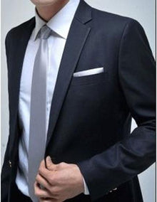 Men'S Slim Fit Suit - Fitted Suit - Skinny Suit Men'S Black Besom Chest Pocket Package Combo 2 Button Suit