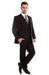 Men'S Slim Fit Black Three Piece Tuxedo Jacket, Pant And 5 Button Vest With Collar