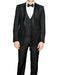Men's  Slim Fit Black 3 Piece Fully Lined Tuxedo Suit