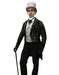 Men’s Black velvet trimmed regency tapestry modern fit Tailcoat