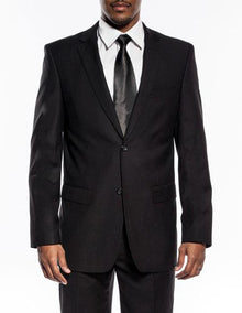 Men'S Black Slim Fit Wedding Prom Suit With Pick Stitching