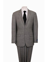 Designer Affordable Inexpensive Men's Birdseye Black&White Classic Suit Flat Front Pant