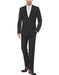 Men'S Black Windowpane Plaid Slim Fit Two Piece Suit
