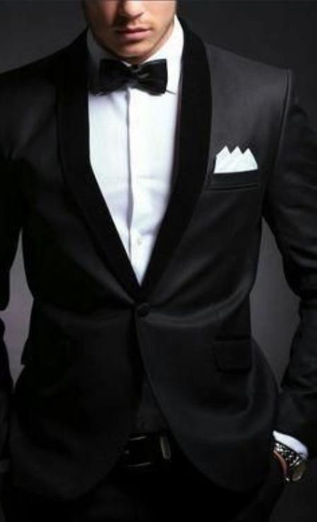 Men's Velvet Suit Lapel Suit - 100% Percent Wool Fabric Suit - Worsted Wool Business Suit