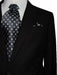 Bertolini Wool Fabric Men's Solid Black Two Button Wool Blends Suit