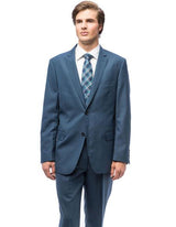 Giorgio Fiorelli Suit Men's Blue Solid Pattern Modern Fit Suits Polyester/Viscose suits