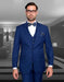 Men's Slim Fit Suit 3 Piece Sapphire Blue Statement Suits Clothing Confidence Wedding - Prom Event