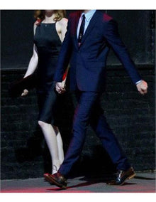 Men’s Peak Lapel blue two piece suit