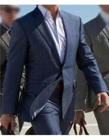 Men’s  Wool Blend blue two piece suit