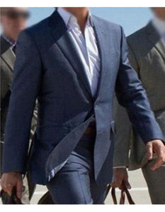 Men’s Wool Blend blue two piece suit