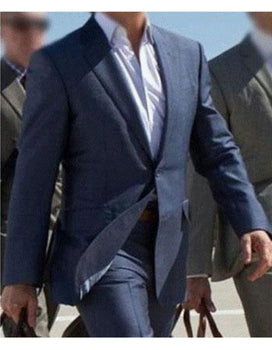 Men’s Wool Blend blue two piece suit