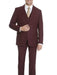 Caravelli Men'S 2 Button Burgundy ~ Wine ~ Vested Slim Fitted Maroon Suit