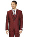 Men's Lorenzo Bruno Slim Fit Burgundy 1 Button Besom Pockets Burgundy  Suit