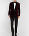 Men's Burgundy ~ Wine ~ Maroon Color Slim fit two-tone cotton velvet tuxedo jacket Burgundy Tuxedo