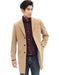 Mens Overcoat Three Quarters Length Men'S Long Jacket Dress Coat Camel Wool Blend 3 Button Men'S Carcoat ~ Designer Men'S Wool Men'S Peacoat Sale