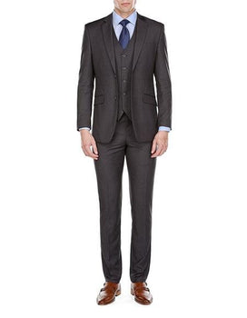 Men's 3 Piece 2 Button Charcoal Slim Fit Suits