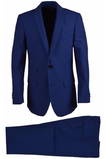 White Two Buttons Boys Husky Suit Cut Boy Suit