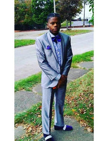 New shawl collared silver ~ grey sport coat for men