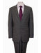 Mens Plaid Suit Designer Affordable Inexpensive Men's  Windowpane Pattern  Gray Suit Flat Front Pant