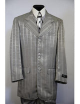 Men's stripe gray long suit