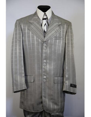 Men's stripe gray long suit