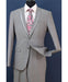 Men's Two Toned And Fashion Gray Trim Lapel Wedding / Prom / Homecoming Tuxedo Vested 3 Pieces