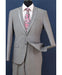 Men's Two Toned And Fashion Gray Trim Lapel Wedding / Prom / Homecoming Tuxedo Vested 3 Pieces