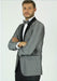 Men's Classic Fit Gray Shawl Lapel Side Vents Jacket
