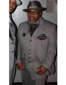 Men's  tuxedo gray vested suit