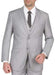 Men's 3 Piece Light Grey Notch Collar Double Vent Slim Fit Vested Suit