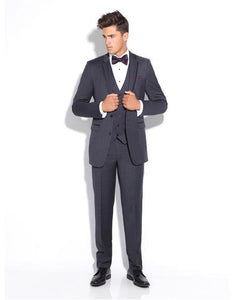 Men's Slim Fit 2 Button Vest Grey Suit