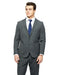 West End Men's Checked Pattern  Young Look Grey Slim Fit Suit